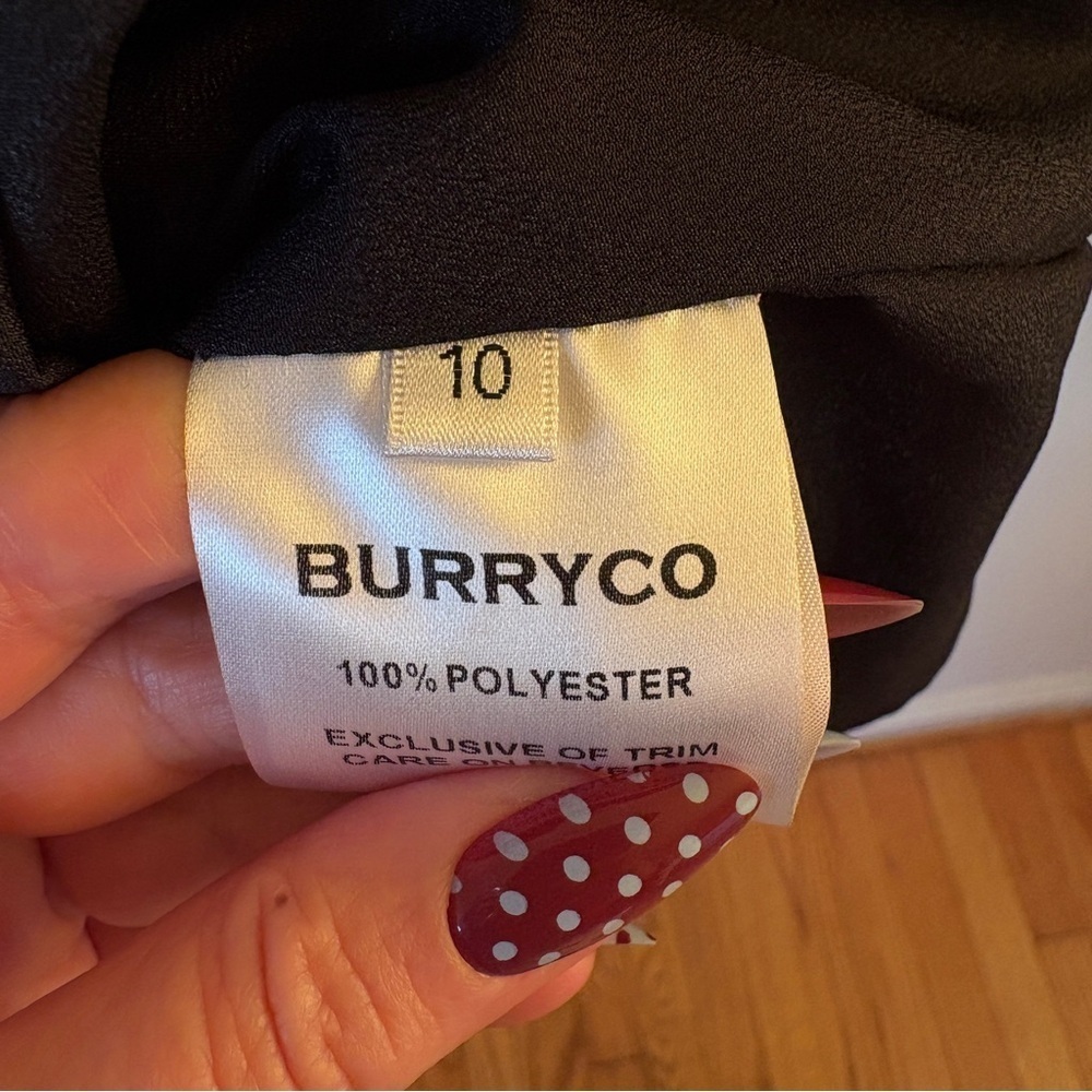 Burryco Statement Collar Black Dress Lined Long Sleeve Wednesday Addams sz 10 - Picture 11 of 13